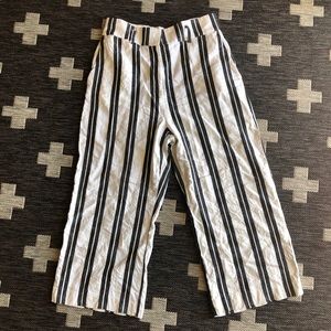 High waist cropped wide leg pants